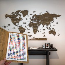 Colorfull World 3D Ahşap Dünya Haritası Çok Katmanlı - Ingılızce