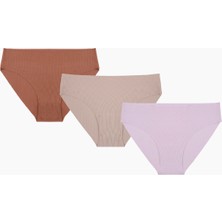 Nbb Gül Kurusu Açık Kahve Koyu Kahve 3lü Lazer Kesim Iz Yapmaz Basic Külot