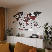 Colorfull World 3 Boyutlu Ahşap Dünya Haritası, Ahşap Duvar Dekoru, Duvar Tablo, Gerçek Dünya Haritası,dünya Haritası