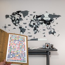 Colorfull World 3 Boyutlu Ahşap Dünya Haritası, Ahşap Duvar Dekoru, Duvar Tablo, Gerçek Dünya Haritası,dünya Haritası