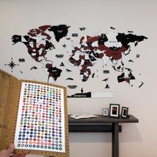 Colorfull World 3 Boyutlu Ahşap Dünya Haritası, Ahşap Duvar Dekoru, Duvar Tablo, Gerçek Dünya Haritası,dünya Haritası
