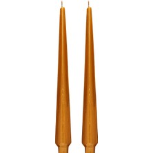 Missi Yılbaşı 2 Li Gold Piramit Şamdan Mum Seti-33 cm
