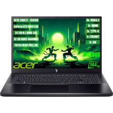 Acer Nitro V 15 I7-13620H 32 GB 512 GB SSD Rtx 4050-6 GB 15.6" Fhd IPS 144Hz Freedos NH.QNBEY.002+325