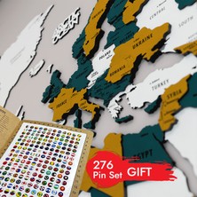 Colorfull World 3 Boyutlu Ahşap Dünya Haritası, Ahşap Duvar Dekoru, Duvar Tablo, Gerçek Dünya Haritası,dünya Haritası