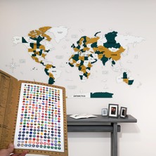 Colorfull World 3 Boyutlu Ahşap Dünya Haritası, Ahşap Duvar Dekoru, Duvar Tablo, Gerçek Dünya Haritası,dünya Haritası