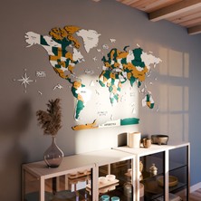 Colorfull World 3 Boyutlu Ahşap Dünya Haritası, Ahşap Duvar Dekoru, Duvar Tablo, Gerçek Dünya Haritası,dünya Haritası