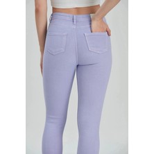 Modaca Kadın Lila Skinny Fit Esnek Yüksek Bel Jean