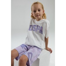 U.S. Polo Assn. Kız Çocuk Beyaz Bermuda Takım