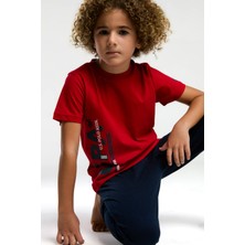 U.S. Polo Assn.. Erkek Çocuk Kırmızı Kısa Kol Pijama Takım
