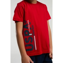 U.S. Polo Assn.. Erkek Çocuk Kırmızı Kısa Kol Pijama Takım