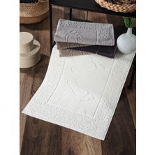 Sevim 2'li Ayak Izli Antrasit Ayak Havlusu Seti -  Pamuk & Yumuşak - Dayanıklı ve Yüksek Su Emici - 50X70 cm