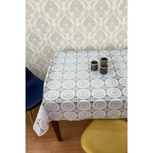 Pimula Home Lüx Pvc Şeffaf Kaplamalı Ip Desenli Silinebilir Muşamba Masa Örtüsü DANTEL_1032-D