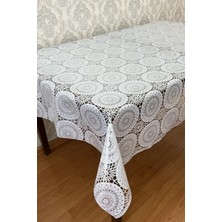 Pimula Home Lüx Pvc Şeffaf Kaplamalı Ip Desenli Silinebilir Muşamba Masa Örtüsü DANTEL_1032-D