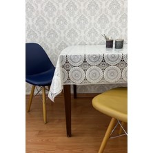 Pimula Home Lüx Pvc Şeffaf Kaplamalı Ip Desenli Silinebilir Muşamba Masa Örtüsü DANTEL_1032-D