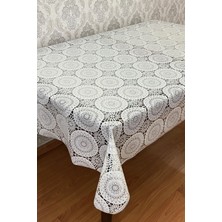 Pimula Home Lüx Pvc Şeffaf Kaplamalı Ip Desenli Silinebilir Muşamba Masa Örtüsü DANTEL_1032-D