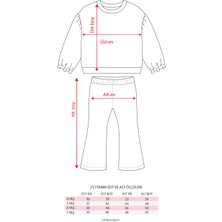 Minipodyum Kız Çocuk Çiçek Nakışlı Ispanyol Paça Taytlı Ikili Takım