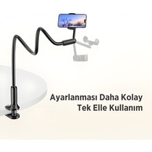 Bix Saiji Ivy-4 95 cm 360° Derece Dönebilen, Ayarlanabilir ve Dayanıklı 4.7-7″ Inç Esnek Kollu Flexible Akrobat Telefon Tutucu Ivyıv-95