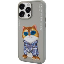 Nimmy iPhone 16 Pro Uyumlu Nakış Işlemeli 3 Boyutlu 3D Kabartmalı Cool Glasses Series Silikon Telefon Kılıfı