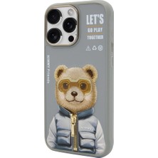 Nimmy iPhone 16 Pro Uyumlu Nakış Işlemeli 3 Boyutlu 3D Kabartmalı Cool Cute 2.0 Silikon Telefon Kılıfı