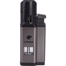 Cohiba 3 Torch Pürmüz Gunmetal-Siyah Metal Puro Çakmağı