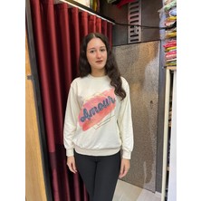 Bisiklet Yaka Sweatshirt Amour