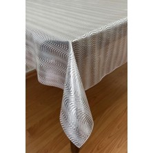 Pvc Şeffaf Kaplamalı Silinebilir Muşamba Masa Örtüsü ÇIZGILI_1032-F