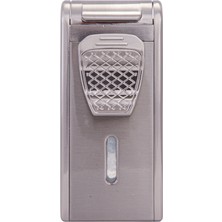 Parmida Çift Torch Pürmüz Parlak Gümüş Metal Puro Çakmağı