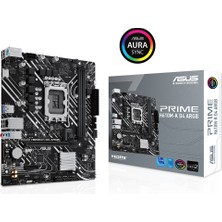 Asus Prıme H610M-K D4 Argb Intel H610 LGA1700 Ddr4 3200 HDMI M2 Usb3.2 Aura Rgb Matx Asus 5x Protectıon Iıı