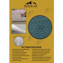 Doruklar Home Collection Kaymaz Taban Yıkanabilir Dijital Baskı Dekoratif Modern Desenli Maze Serisi Dot Taban Halı MZ06