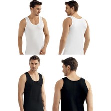 Şahinler E002-E005 6'lı Paket Erkek Atlet %100 Pamuk 3beyaz-3siyah 3xl