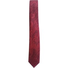 ElifEbru Exclusive Handicrafts Ebru Sanatı  Saten Kumaş  Erkek Kırmızı Gri Kravat Sakr 142