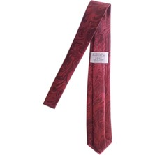 ElifEbru Exclusive Handicrafts Ebru Sanatı  Saten Kumaş  Erkek Kırmızı Gri Kravat Sakr 142