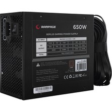 Rampage RMP-650-80PB 650W 14cm Siyah Fan 80 Plus Bronze Aktif PFC Power Supply