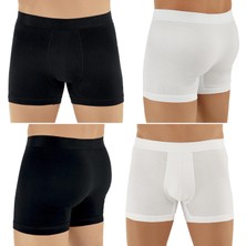 Şahinler E031 Erkek Likralı Boxer Külot 3beyaz-3siyah L
