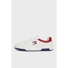 Tommy Hilfiger Tommy Jeans Logolu Deri Sneaker Ayakkabı Erkek Ayakkabı EM0EM01443 0g1