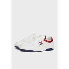Tommy Hilfiger Tommy Jeans Logolu Deri Sneaker Ayakkabı Erkek Ayakkabı EM0EM01443 0g1
