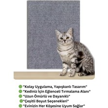 Katflex  Açık Gri Yapışkanlı Koltuk Kenarı Koruyucu Kedi Tırmalama Halısı
