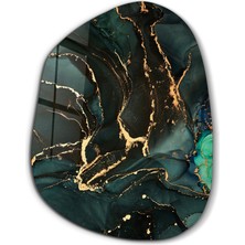 Dark Green Amorphous Collection Glass Wall Art