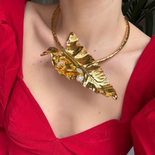 Alice İsstanbul Gold Tasma Yaprak Kolye