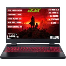 Acer Nitro 5 AN515-58-544K Intel I5-12450H 8gb 512GB RTX3050 15.6" Fhd 144hz Freedos Taşınabilir Bilgisayar NH.QFJEY.007