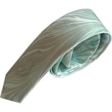 ElifEbru Exclusive Handicrafts Ebru Sanatı  Saten Kumaş Kravat Açık Yeşil Sakr 138