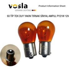 2 Adet Tek Duy Yakın Tırnak Sinyal Ampülü PY21W 12V Turuncu