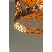 Rattam Doğal Rattan Avize: Landı 37 x 40 cm  Bambu Aydınlatma
