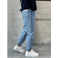 Moda1sin Erkek Rahat Kalıp Mavi Boyfriend Pantolon