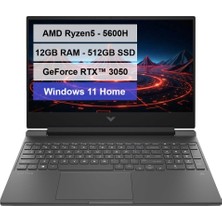 Hp Victus 15-FB0009NT Amd Ryzen 5 5600H 12GB 512GB SSD RTX3050 Windows 11 Home 15.6" Fhd 144Hz