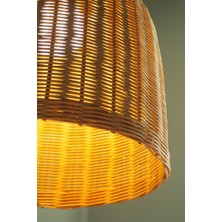 Rattam Doğal Rattan Avize: Graın 40 x 40  cm  Bambu Aydınlatma