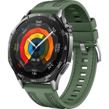 Huawei Watch Gt2 Pro 46MM ile Uyumlu Kordon Hybrid Nylon Dikiş Desenli Tokalı Silikon Kayış