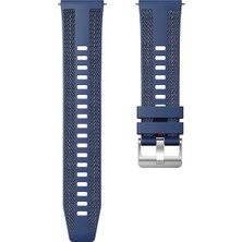 Clemon Huawei Watch Gt4 46 mm ile Uyumlu Kordon Hybrid Nylon Dikiş Desenli Tokalı Silikon Kayış