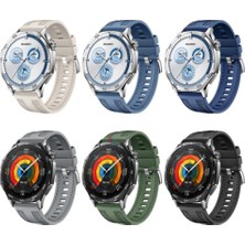Clemon Huawei Watch Gt4 46 mm ile Uyumlu Kordon Hybrid Nylon Dikiş Desenli Tokalı Silikon Kayış