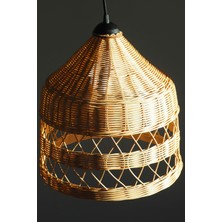 Rattam Rattan Ahşap Avize: Clayder: 40 x 40 cm  Bambu Aydınlatma